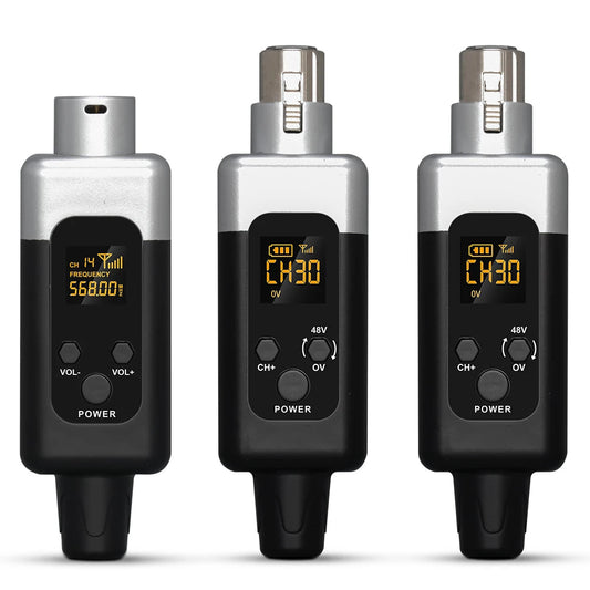 Transmissor XLR sem fio(48v) com phantom power